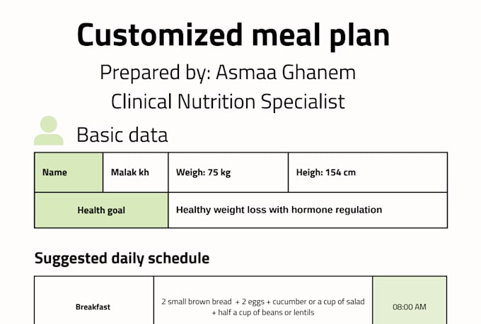 create a personalized weight loss meal plan for you
